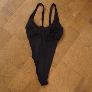 Prana Pullover Crossback Swimsuit Black Womens Size XL